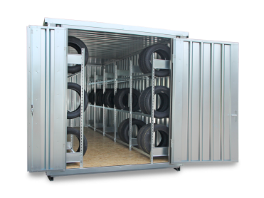 Materialcontainer zur Reifenlagerung